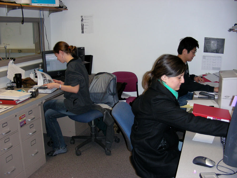 students in office